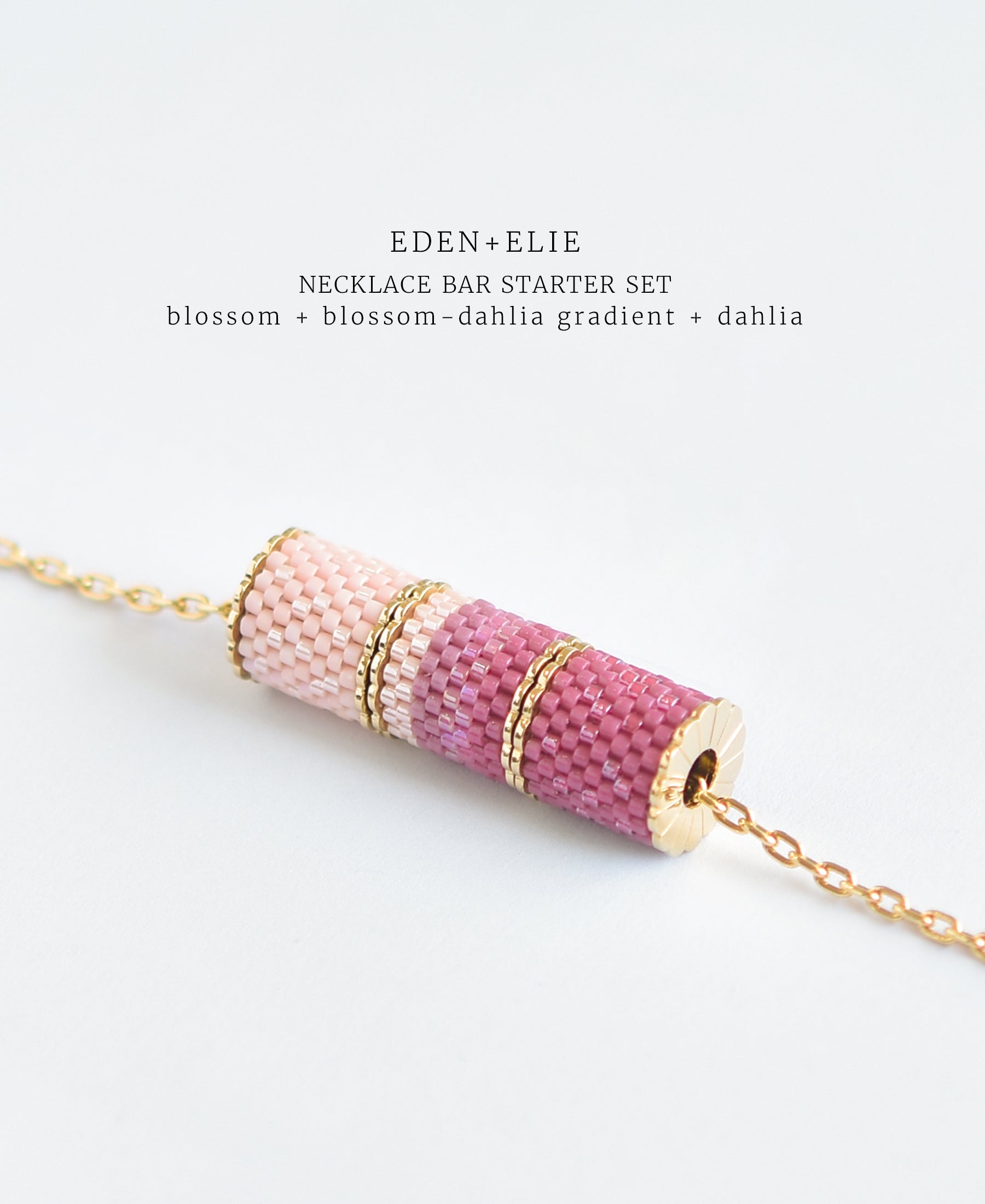 EDEN + ELIE Necklace Bar 3 bead starter set - blossom dahlia gradient