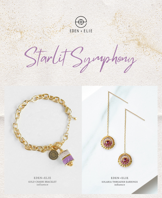 Everyday Gold Charm Bracelet + Solaria Circle Threader Earrings Influence Set