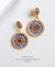 EDEN + ELIE double circle statement drop earrings - sapphire blue