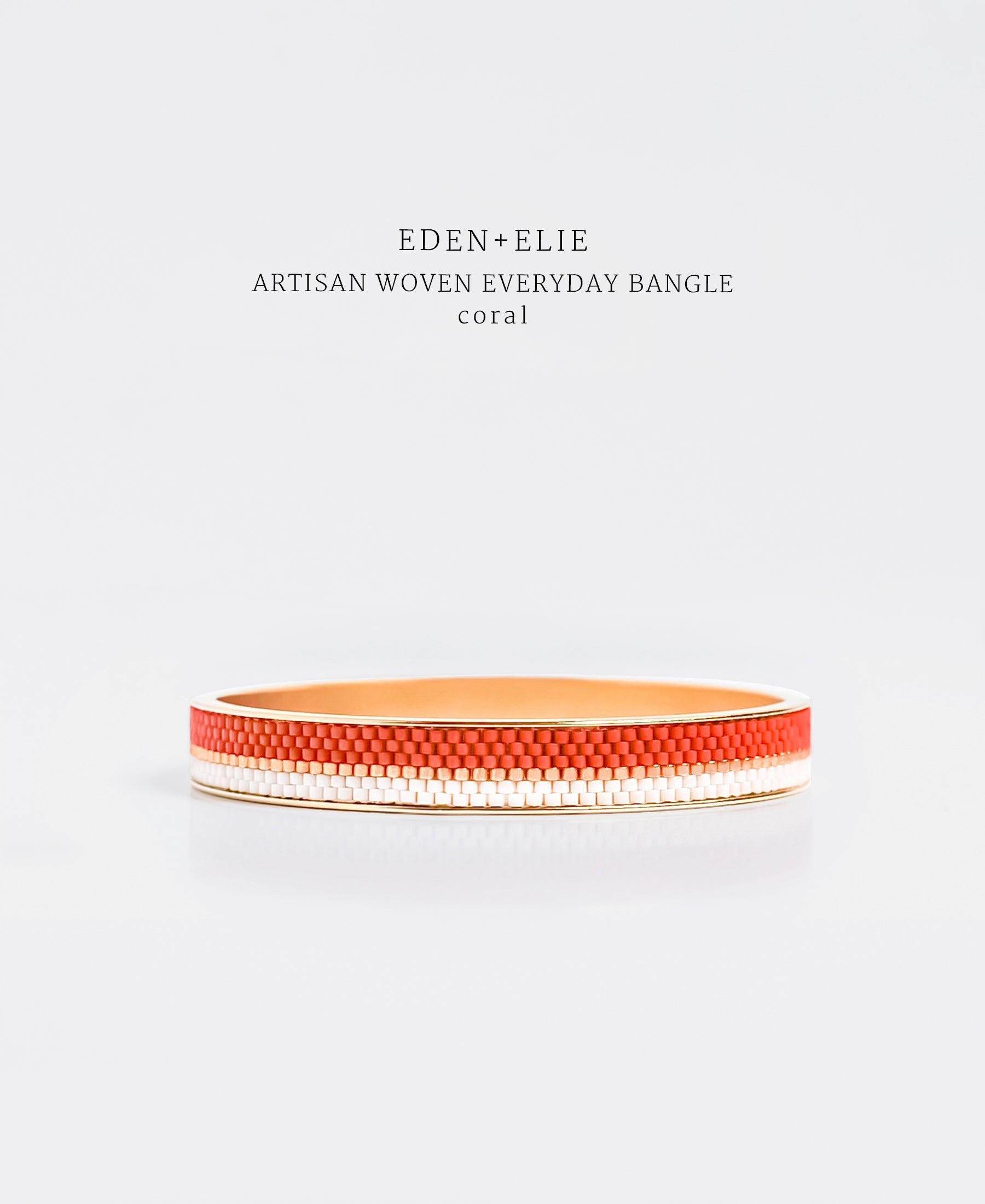 EDEN + ELIE Everyday gold narrow bangle - coral red