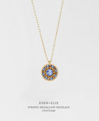 EDEN + ELIE Striped Medallion necklace - Challenge