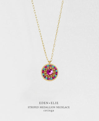 EDEN + ELIE Striped Medallion necklace - Cotinga