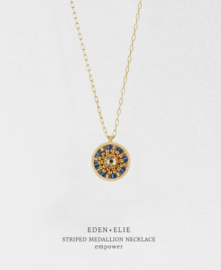 EDEN + ELIE Striped Medallion necklace - Empower