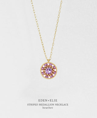 EDEN + ELIE Striped Medallion necklace - Heather