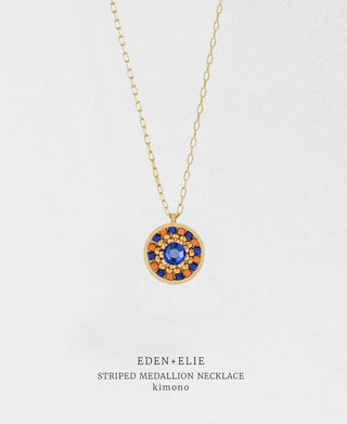 EDEN + ELIE Striped Medallion necklace - Kimono