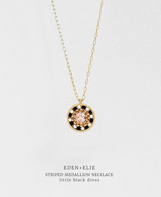 EDEN + ELIE Striped Medallion necklace - Little Black Dress