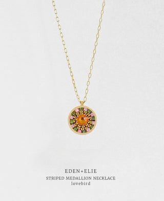 EDEN + ELIE Striped Medallion necklace - Lovebird