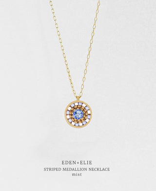 EDEN + ELIE Striped Medallion necklace - Mist