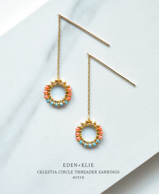 EDEN + ELIE Celestia Circle Threader Earrings - Astra