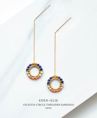 EDEN + ELIE Celestia Circle Threader Earrings - Nova