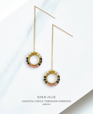 EDEN + ELIE Celestia Circle Threader Earrings - Odette