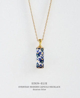 Everyday Capsule Pendant Necklace - Duxton Blue