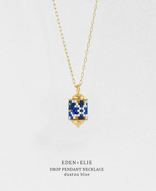 Drop Pendant Necklace - Duxton Blue