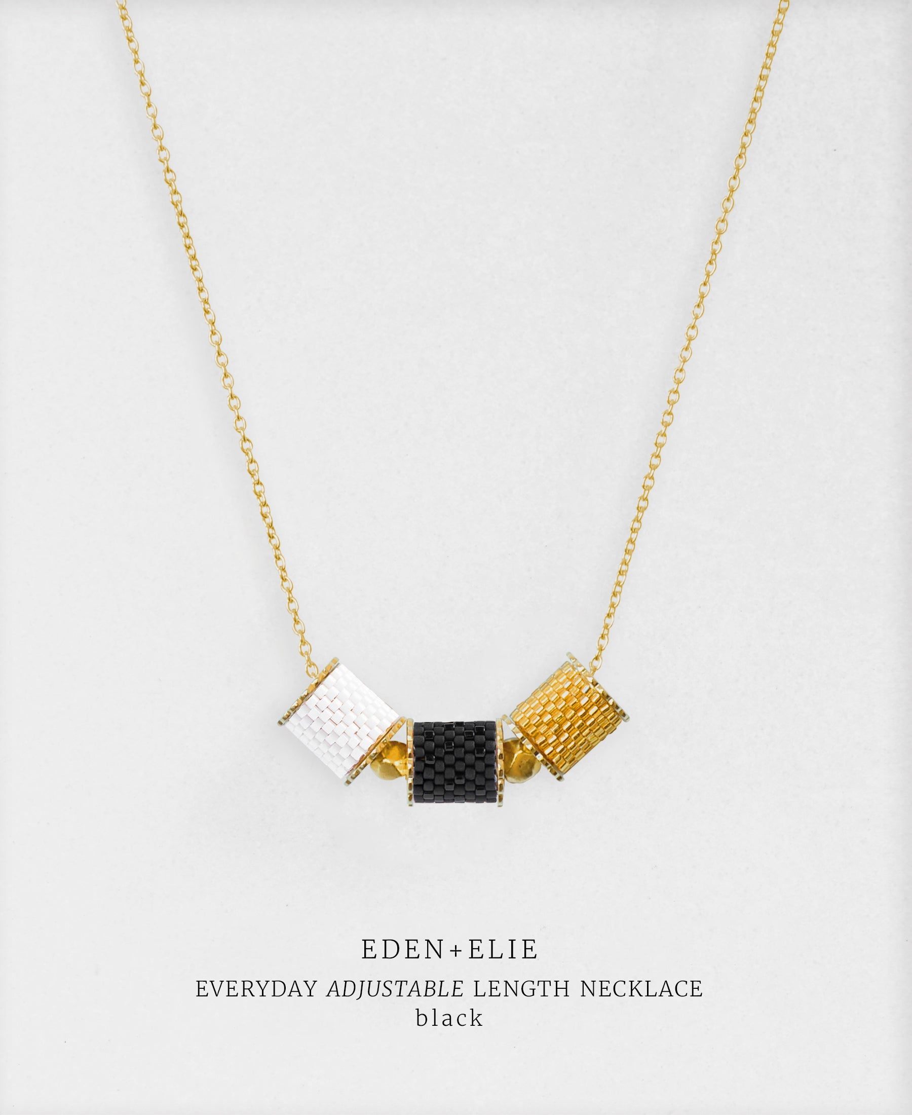 EDEN + ELIE Everyday adjustable length necklace - basic black
