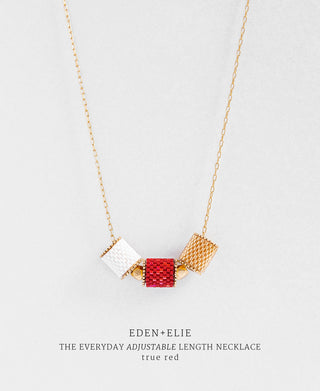 EDEN + ELIE Everyday Adjustable Length Necklace - true red