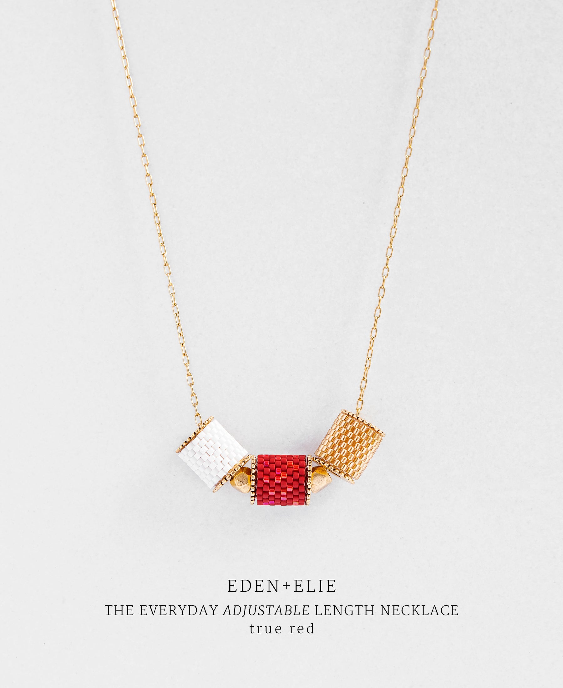 EDEN + ELIE Everyday adjustable length necklace - true red