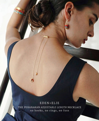 EDEN + ELIE Modern Peranakan adjustable length necklace - Singapore edition