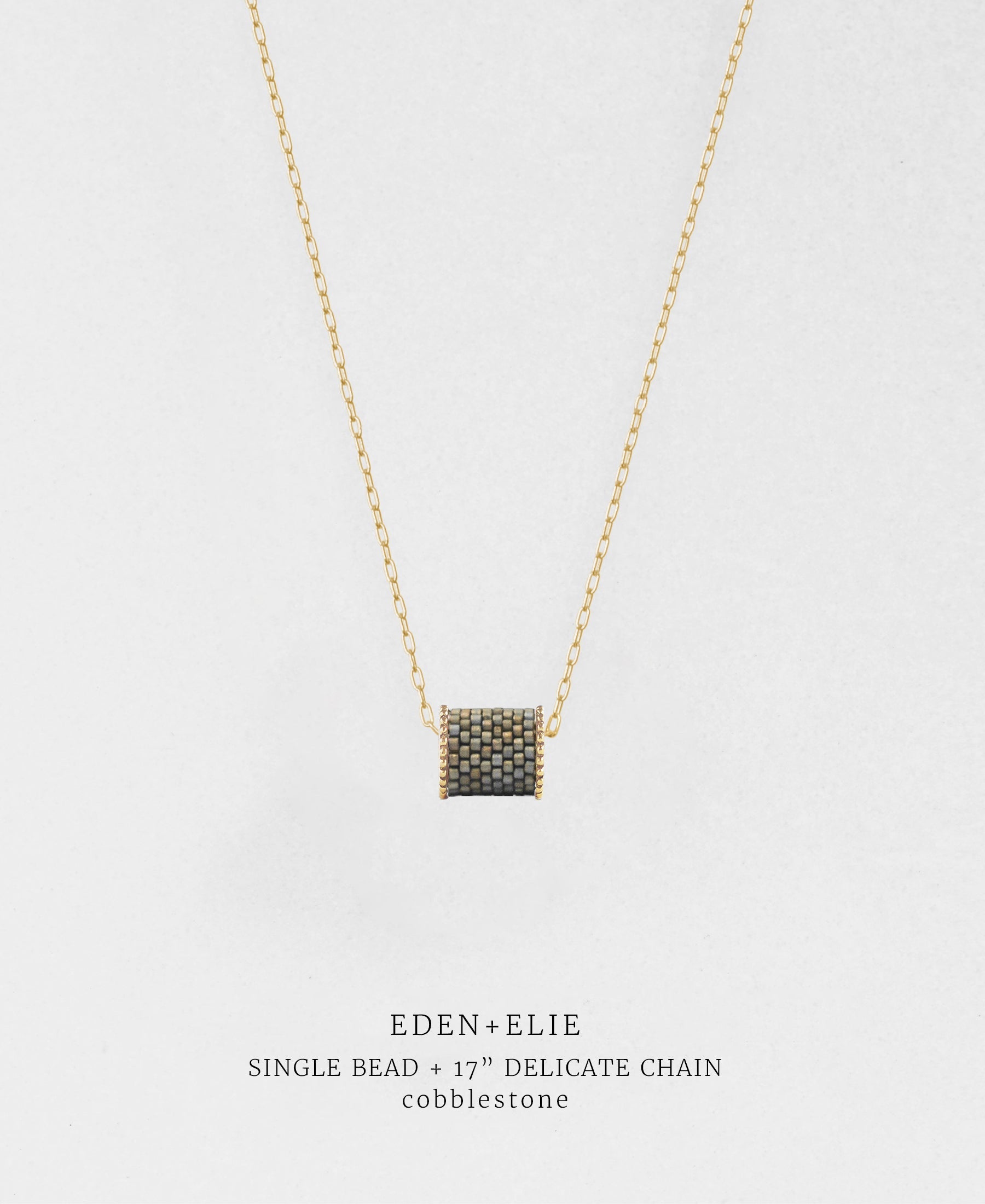 EDEN + ELIE Cobblestone Grey - single bead with chain