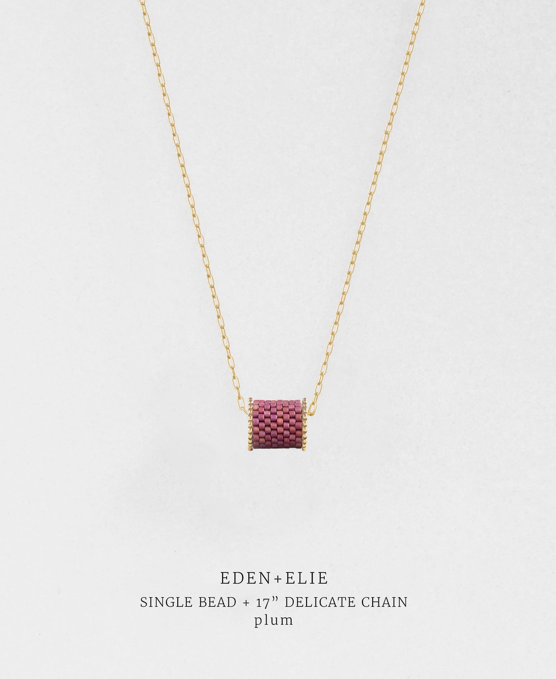 EDEN + ELIE Plum Purple - single bead with chain