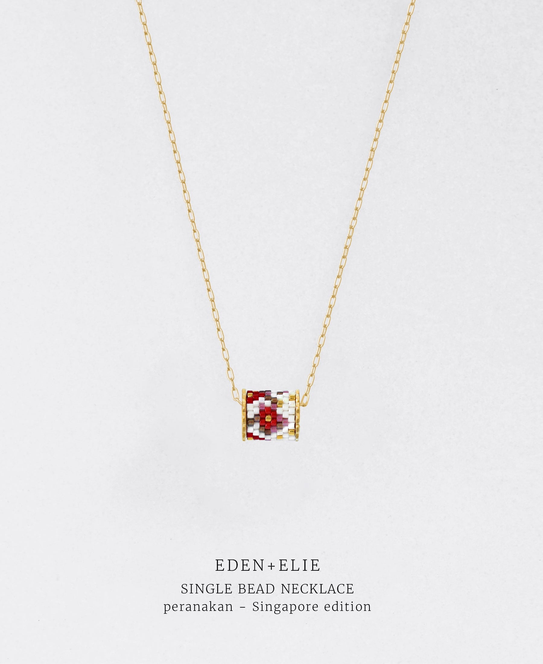 Single Bead Necklace - Modern Peranakan Singapore Edition