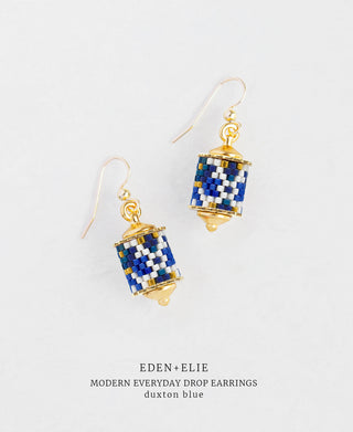 Everyday Drop Earrings - Duxton Blue