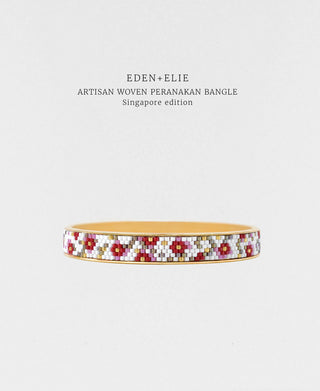 EDEN + ELIE Modern Peranakan gold narrow bangle - Singapore edition