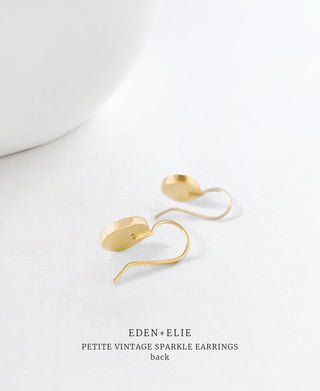 EDEN + ELIE Petite Vintage Sparkle drop earrings - Smoked Topaz