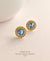 EDEN + ELIE gold plated jewelry Vintage Sparkle stud earrings - mist blue