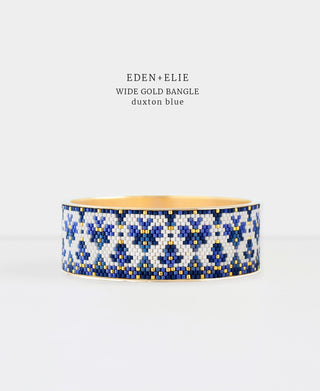 Everyday Wide Gold Bangle - Duxton Blue