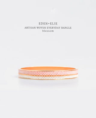 EDEN + ELIE Everyday Gold Narrow Bangle - blossom pink