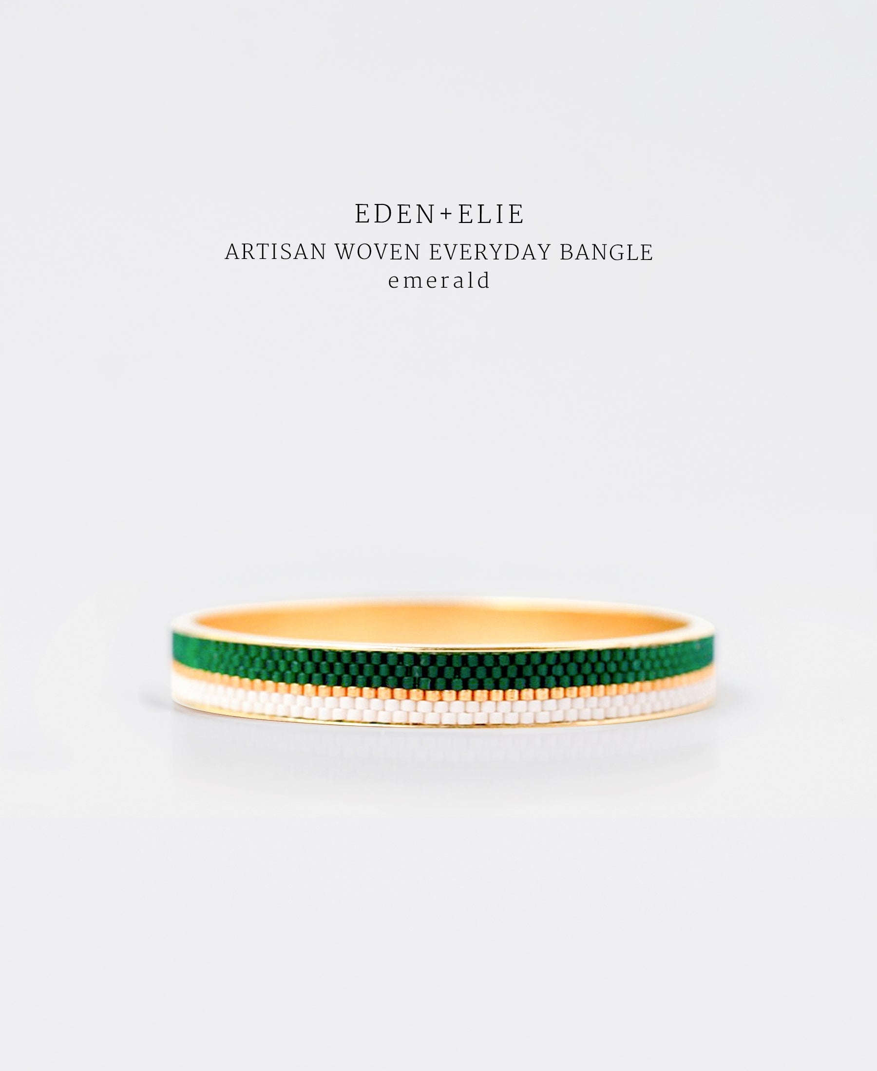 EDEN + ELIE gold plated jewelry Everyday gold narrow bangle - emerald green