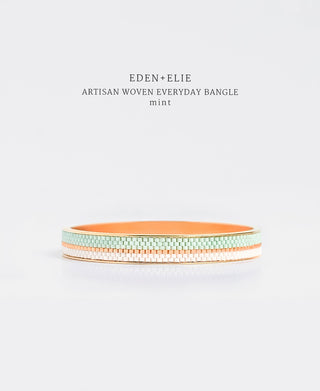 EDEN + ELIE Everyday Gold Narrow Bangle - mint green