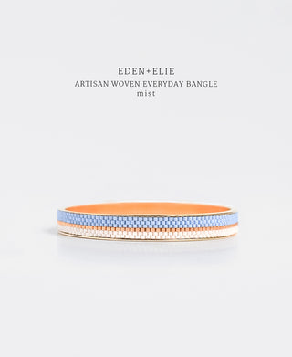 EDEN + ELIE Everyday Gold Narrow Bangle - mist blue