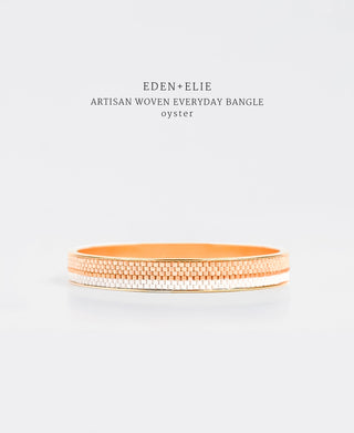 EDEN + ELIE Everyday Gold Narrow Bangle - light oyster