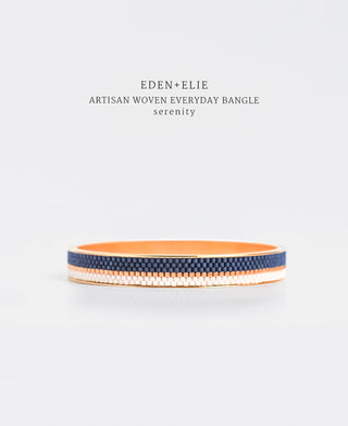 EDEN + ELIE Everyday gold narrow bangle - serenity blue