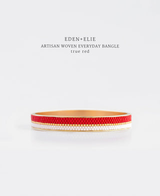 EDEN + ELIE gold plated jewelry Everyday gold narrow bangle - true red