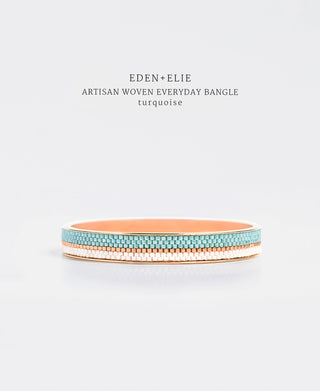 EDEN + ELIE gold plated jewelry Everyday gold narrow bangle - turquoise