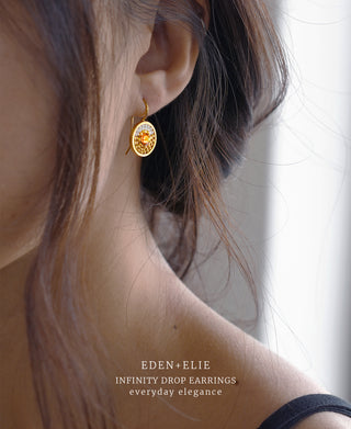 EDEN + ELIE Infinity drop earrings - petal