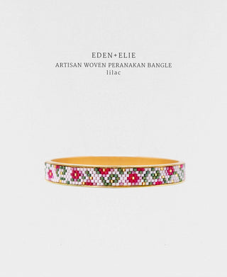 EDEN + ELIE Modern Peranakan gold narrow bangle - lilac