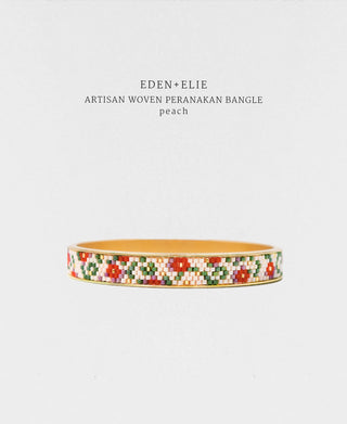 EDEN + ELIE Modern Peranakan gold narrow bangle - peach