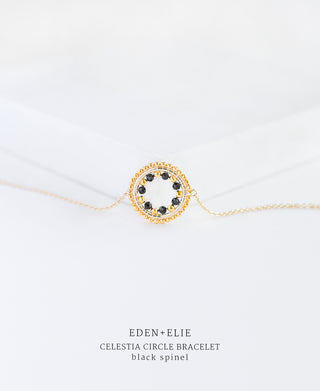 EDEN + ELIE Celestia Circle Bracelet - Black Spinel (Small)