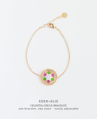 EDEN + ELIE Celestia Circle Bracelet - Ruby + Chrome Diopside