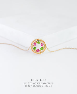 EDEN + ELIE Celestia Circle Bracelet - Ruby + Chrome Diopside