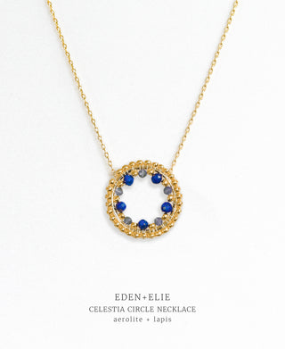 EDEN + ELIE Celestia Circle Necklace - Aerolite + Lapis