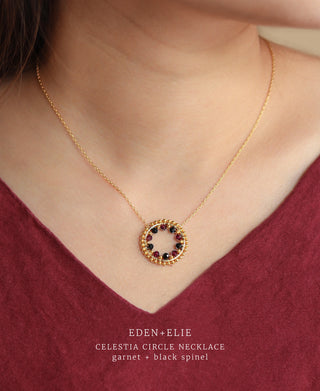 EDEN + ELIE Celestia Circle Necklace - Aerolite + Lapis