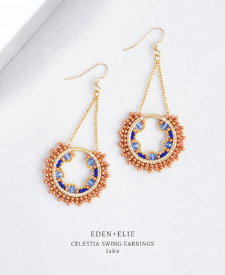 EDEN + ELIE Celestia Swing Earrings - lake blue