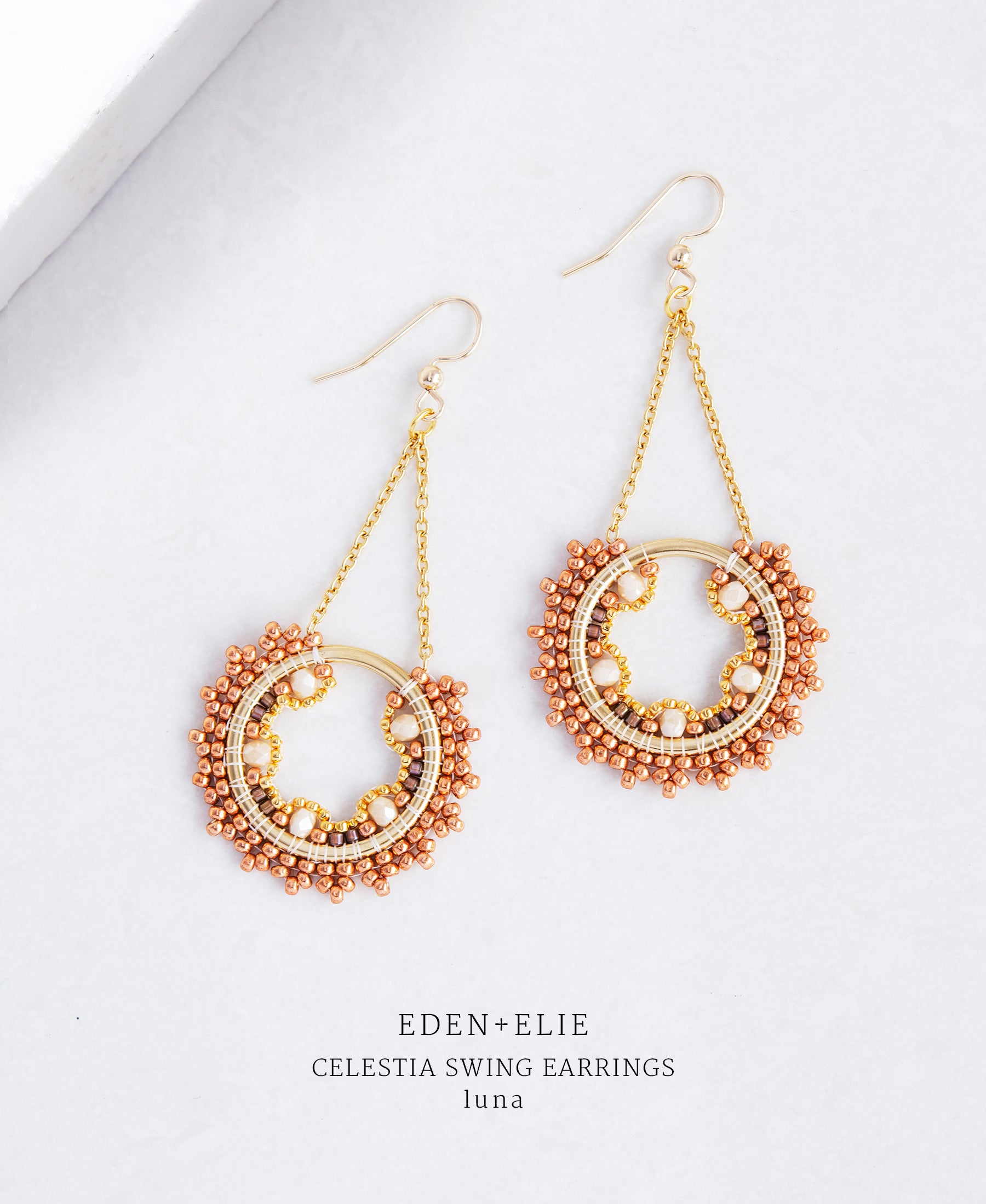 EDEN + ELIE Celestia swing earrings - luna ivory