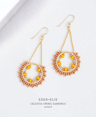 EDEN + ELIE Celestia Swing Earrings - soleil orange