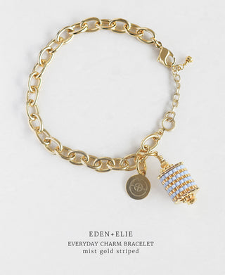 EDEN + ELIE Everyday Gold Charm Bracelet  - mist gold striped