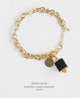 EDEN + ELIE Everyday Gold Charm Bracelet - basic black